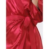 cheibear Women's Bridal Party Tie Waist Satin Robe Pajamas - 4 of 4