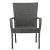 Grungis Stacking Outdoor Dining Chairs,PE Wicker Patio Chairs with Curved Armrests,Space-Saving Rattan Dining Chairs,2pc/4pc - 2 of 4