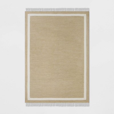 7'x10' Braided Outdoor Rug with Fringe Neutral/Ivory - Threshold™ designed with Studio McGee