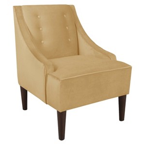 Skyline Custom Upholstered Swoop Arm Chair - Skyline Furniture , Velvet Buckwheat