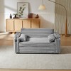 Corduroy Sofa Bed with Pull-Out Bed and Armrests with Storage - 2 of 4