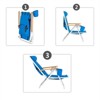 DOMETOUR Portable High Strength Beach Chair with Adjustable Headrest Blue - 4 of 4