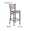 Emma and Oliver Clear Coated Ladder Back Metal Restaurant Dining Barstool - 4 of 4