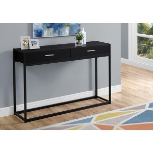 NicBex Narrow Console Table with 2 Large Storage Drawers,Minimalist Entryway Table with Black Metal Handles,Modern Couch Table for Living Room,Black - 1 of 4