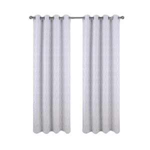RT Designer Collection Cubix Jacquard Grommet Luxurious Modern Design Curtain Panel 54" x 84" Beige - 1 of 4