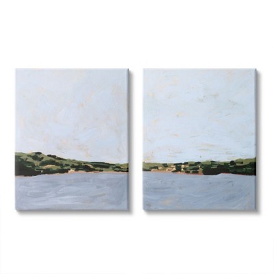 Stupell Industries Lake Shore Landscape with Soft Blue Sky