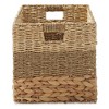Casafield Mixed Weave Storage Baskets, Natural - Set of 2 Collapsible Cubes, Woven Bin Organizers for Bathroom, Bedroom, Laundry - 4 of 4