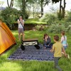 Outsunny Outdoor Patio Rug, Large Camping Carpet with Carrying Bag, 8' x 10' Waterproof Plastic Straw, Reversible, Blue & White Geometric - 3 of 4
