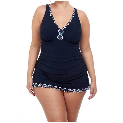 Women's Plus Size V-Neck Swimdress - Profile By Gottex