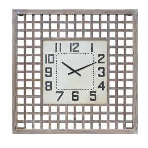 Melrose Lattice Wood Wall Clock 29.5"SQ - 1 of 3