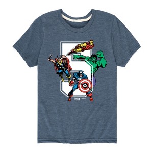 Boys' - Marvel - Avengers Birthday 5 Short Sleeve Graphic T-Shirt - 1 of 4