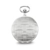 Black Bow Jewelry Charles Hubert Chrome Finish Brass Basketweave 42mm Pocket Watch - 3 of 4