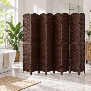 VECELO 8 Panel Room Divider, Freestanding Privacy Screen with Arch Top ...