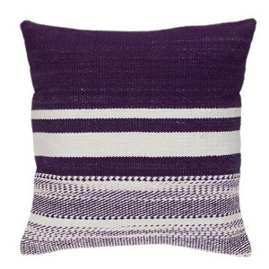 HomeRoots 18" Purple and White Cotton Throw Pillow - 1 of 4