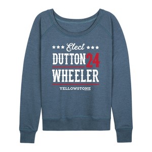 Women's - Yellowstone - Elect Dutton Wheeler Lightweight French Terry Wide Neck Long Sleeve Shirt - 1 of 4