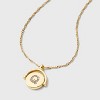 14K Gold Dipped Crystal and Mother of Pearl Circle Spinner Initial Necklace - A New Day™ - 4 of 4