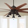 72" Casa Vieja Rustic Farmhouse Indoor Ceiling Fan with LED Light Remote Control English Bronze Cherry for Living Room Kitchen Bedroom - 2 of 4