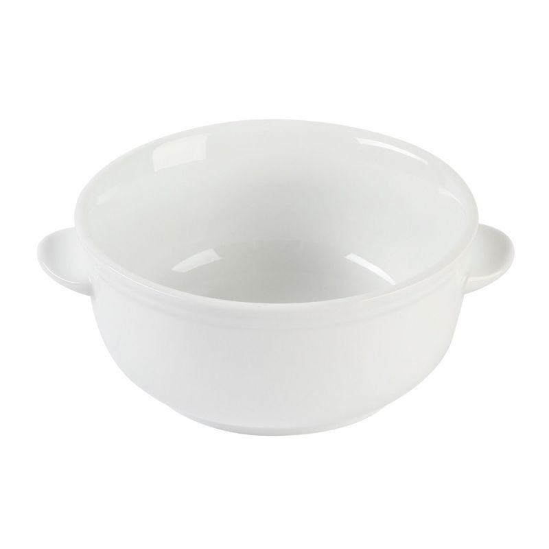 Our Table Simply White 6 Piece 5.5 Inch Porcelain Double Handle Bistro Bowls, 2 of 6