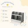 Arceso 2-Tier Kids Bookshelf and Toy Organizer,5 Cubbies, Modern Style, Wood, 32.4x12.5x27.3 inches, 32.5 pounds - 4 of 4