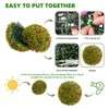 Artificial  Topiary Ball, Decorative Artificial Boxwood Balls with Flowers, Indoor Outdoor Faux Greenery for Fake Plants for Home Decor - 4 of 4