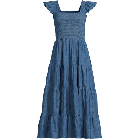 Women's Cap Sleeve Tie Waist Dress