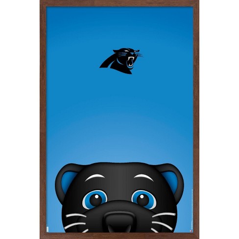 Trends International NFL Carolina Panthers - Drip Helmet 20 Framed Wall  Poster Prints Mahogany Framed Version 22.375 x 34