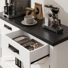 36 Inch Farmhouse Wood Coffee Bar Cabinet Sofa / Console Table w/ 2-Door & 2 Drawers,Sideboard for Kitchen - 3 of 4