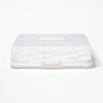 Plastic Rectangle Cupcake Carrier Clear/White/Gray - Figmint™