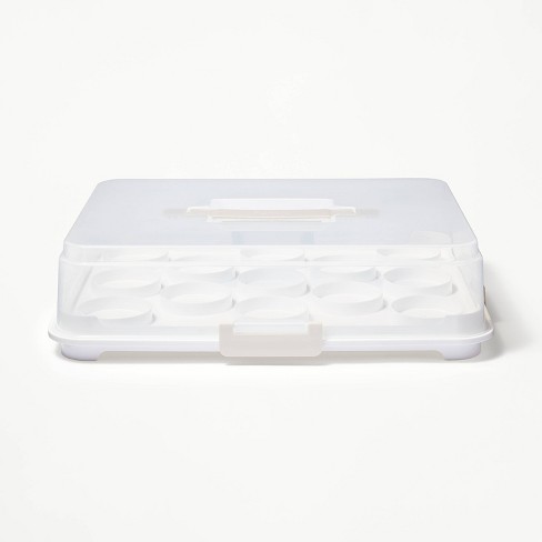 Plastic Rectangle Cupcake Carrier Clear/white/gray - Figmint™ : Target