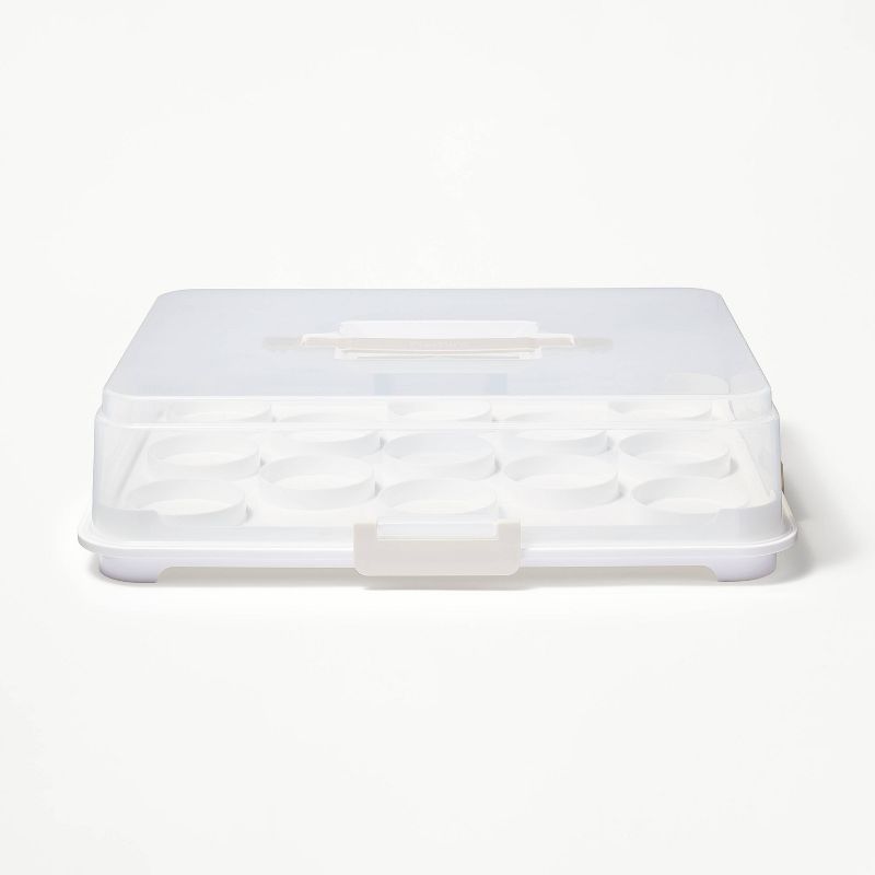 Plastic Rectangle Cupcake Carrier Clear/White/Gray - Figmint&#8482;, 1 of 7