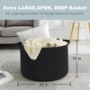 Itopfox Large Woven Rope Storage Basket for Blankets, Toys, and Pillows, Decorative Organizer Bin for Living Room, Nursery, or Bathroom - 3 of 4