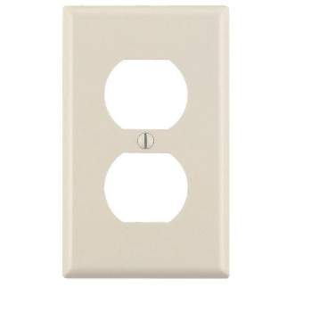 Leviton Light Almond 1 gang Thermoset Plastic Duplex Outlet Wall Plate 10 pk