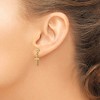 Black Bow Jewelry 13mm Textured Cross Dangle Post Earrings in 14k Yellow Gold - 3 of 4