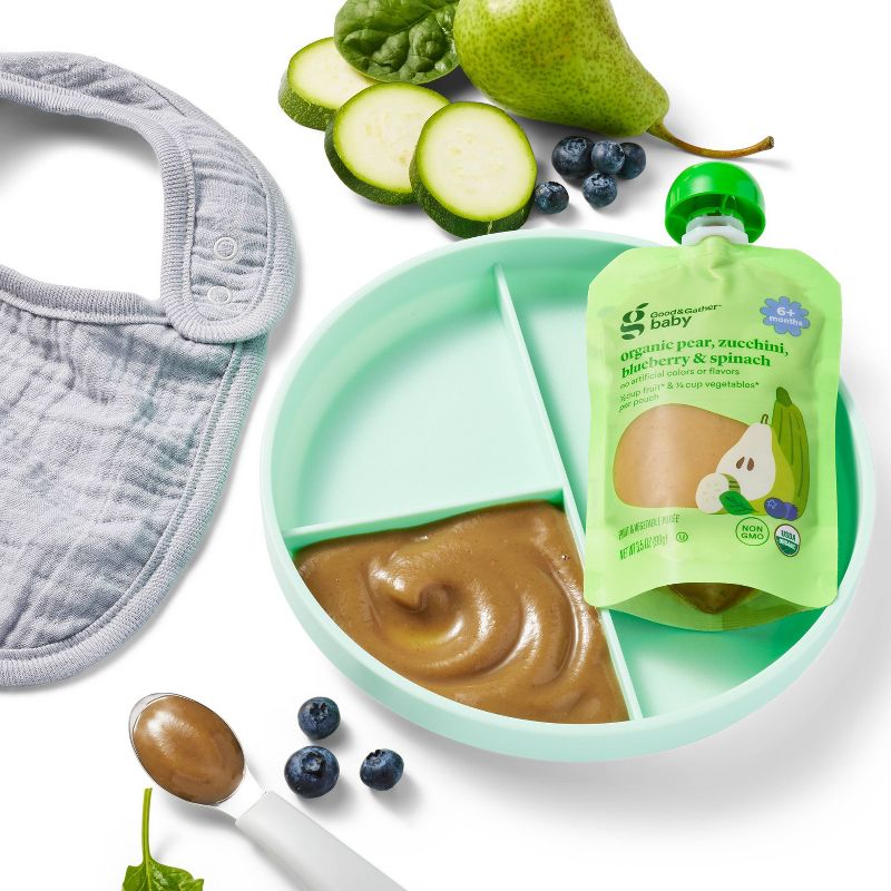 Organic Pear Zucchini Blueberry Spinach Baby Food Pouch - 3.5oz - Good &#38; Gather&#8482;, 2 of 4