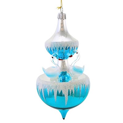 Italian Ornaments 6.5 Inch Swan Fountain Ornament Christmas Carousel Tree Ornaments
