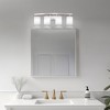 DORESshop 28 in. 4-Light Nickel Modern Cylinder Vanity Light for Bathroom, Bedroom with Curved Arms and Milk White Glass Shades - 4 of 4