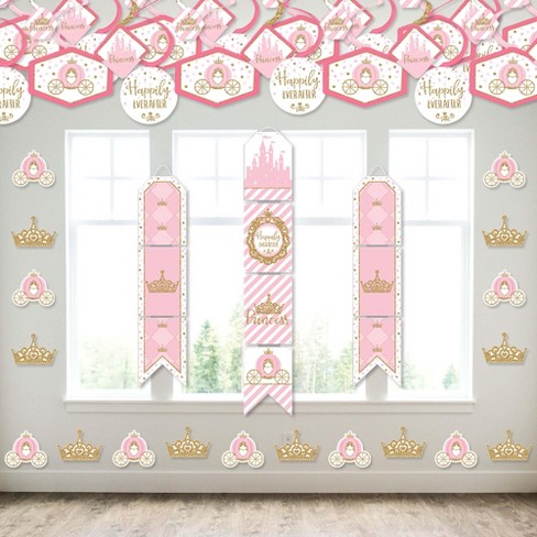 Big Dot Of Happiness Little Princess Crown Wall And Door Hanging Decor Pink And Gold Princess Baby Shower Or Birthday Party Room Decoration Kit Target