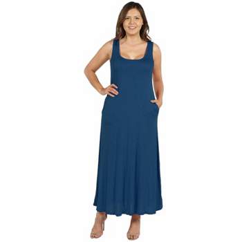 24seven Comfort Apparel Women's Plus Sleeveless Tank Maxi Dress