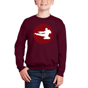LA Pop Art Types Of Martial Arts - Boy's Word Art Crewneck Sweatshirt - 1 of 3