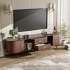 TIRAMISUBEST Mid Century TV Stand 70.8 inch Media Console 2 Drawers Cable Management Solid Wood Legs Storage Living Room Bedroom Home - 3 of 4