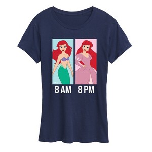 Women's - Disney Princess - Ariel Day and Night Outfit Short Sleeve Graphic T-Shirt - 1 of 4