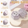 Unique Bargains Velvet Vintage Ring Display 2 Slot Hexagon Jewelry Storage Box - 3 of 4