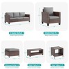 Sonkuki 7-Piece Patio Conversation Set Outdoor Wicker Rattan Furniture Set with Coffee and Side Table, Ottoman and Cushion - 2 of 4