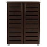 Adalwin Modern and Contemporary 2-Door Wooden Entryway Shoes Storage Cabinet - Dark Brown - Baxton Studio