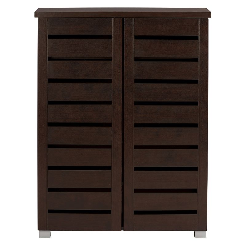 Adalwin Modern and Contemporary 2-Door Wooden Entryway Shoes Storage Cabinet - Dark Brown - Baxton Studio, 1 of 7