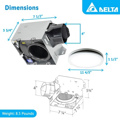 Delta Breez White LED Edge-Lit Round Exhaust Fan
