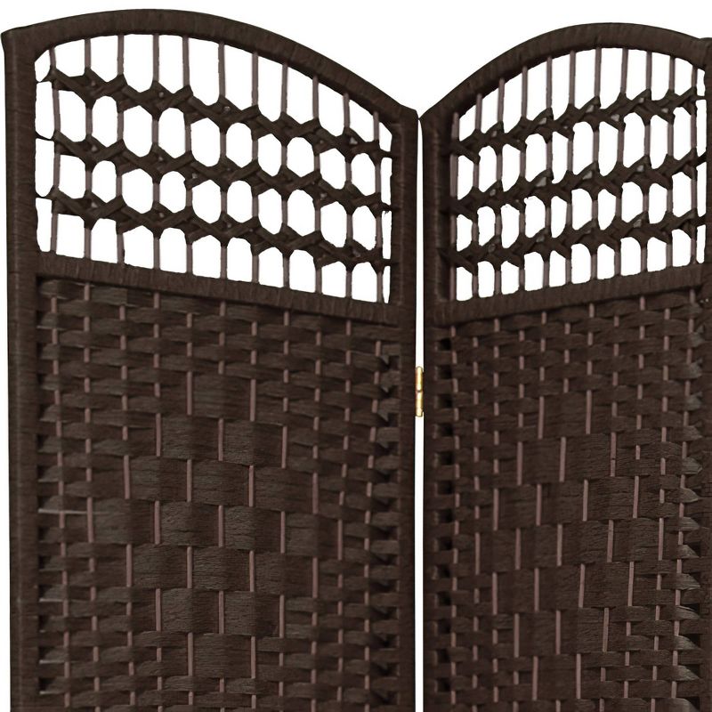 5 1/2 ft. Tall Fiber Weave Room Divider - Dark Mocha (3 Panels), 3 of 6