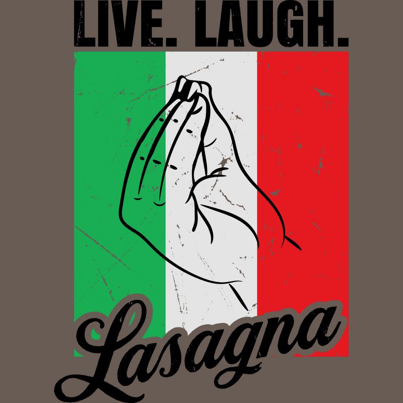Design By Humans Live Laugh Lasagna Funny Italian Lover By Racerback Tank Top, 2 of 3