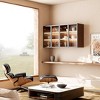 Wall Mounted Curio Cabinet with Glass Doors,15.75"D x 31.50"W x 32.25"H,Brown - 4 of 4