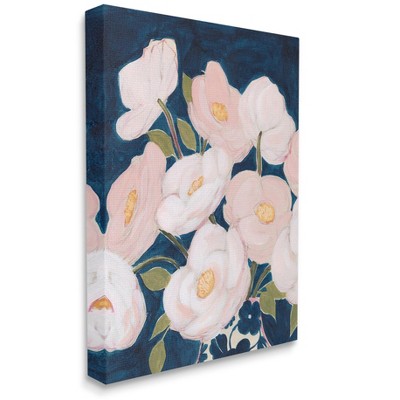 Stupell Industries Spring Florals Pink Petals Over Deep Blue